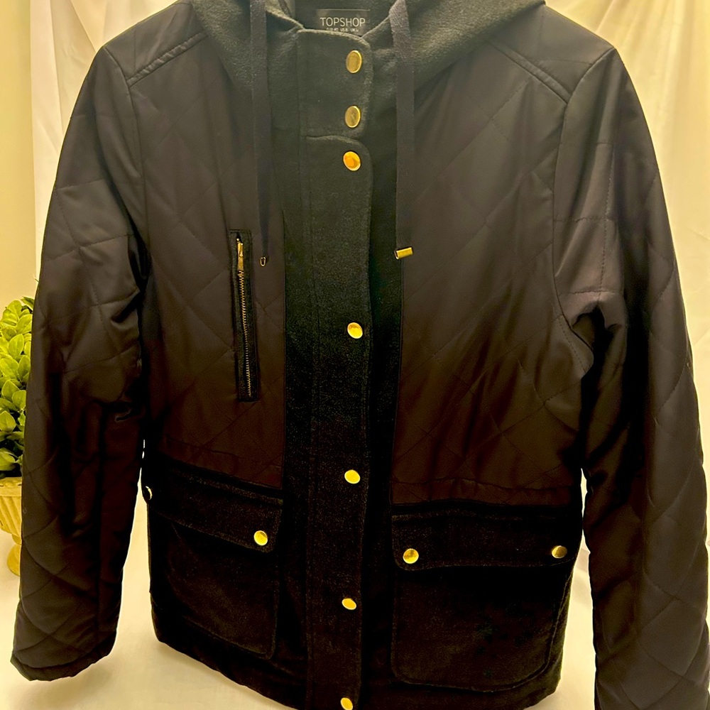Top Shop quilted, lined black jacket.